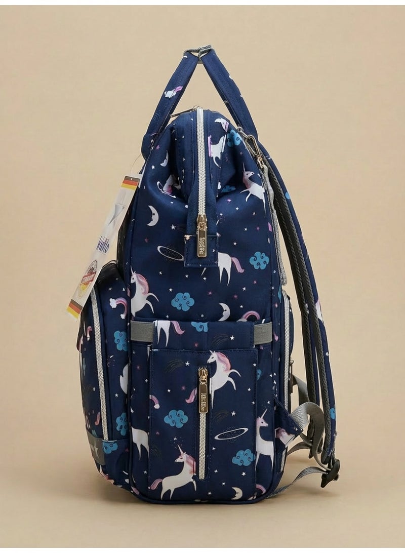 Kidilo Diaper Backpack with Unicorn Print & Changing Mat - Multi-Pocket Waterproof Travel Bag for Mom & Baby - Large Capacity Organizer - Image 3